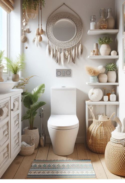 A very small bathroom featuring space-saving toilets with a slimmer design