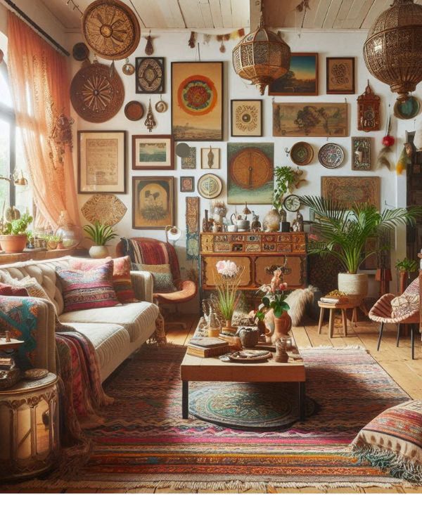 Bohemian living room with personality