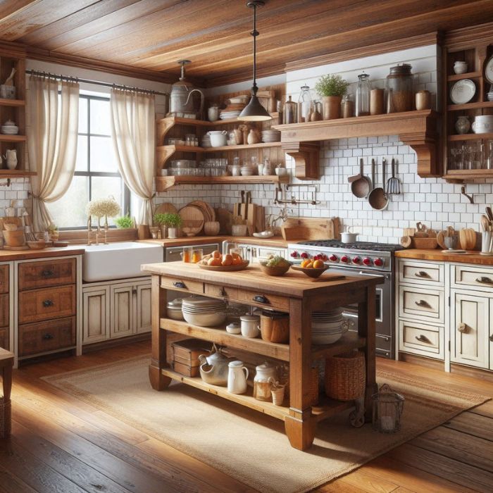 Farmhouse Style Kitchen with rustic charm