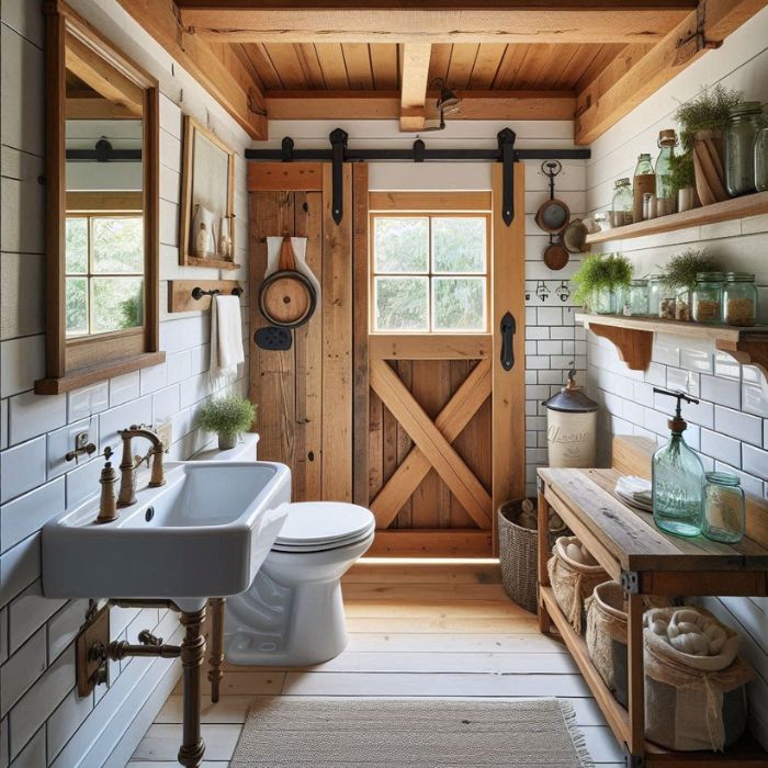 Farmhouse freshness in a small bathroom remodel