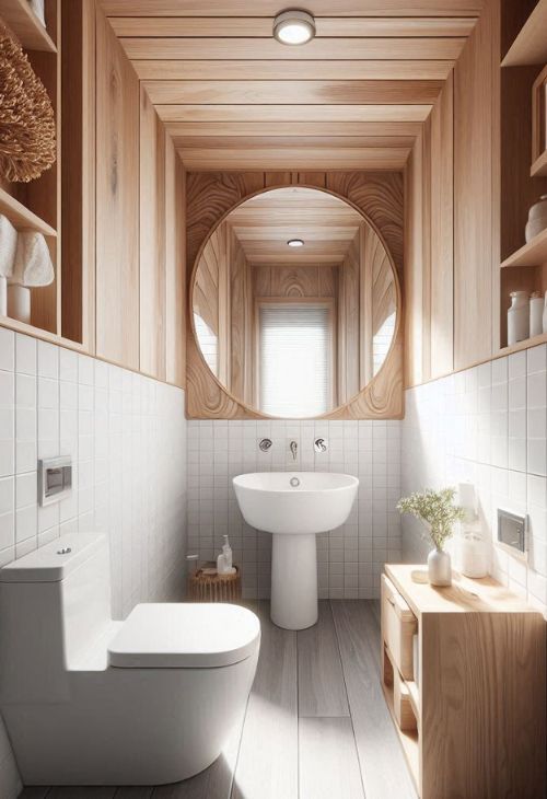 Greenwood Bathroom with a pedestal sink and white walls