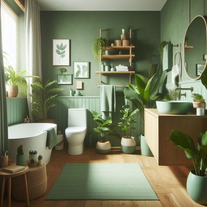 Small Bathroom Ideas Green with sustainable materials like bamboo or reclaimed wood