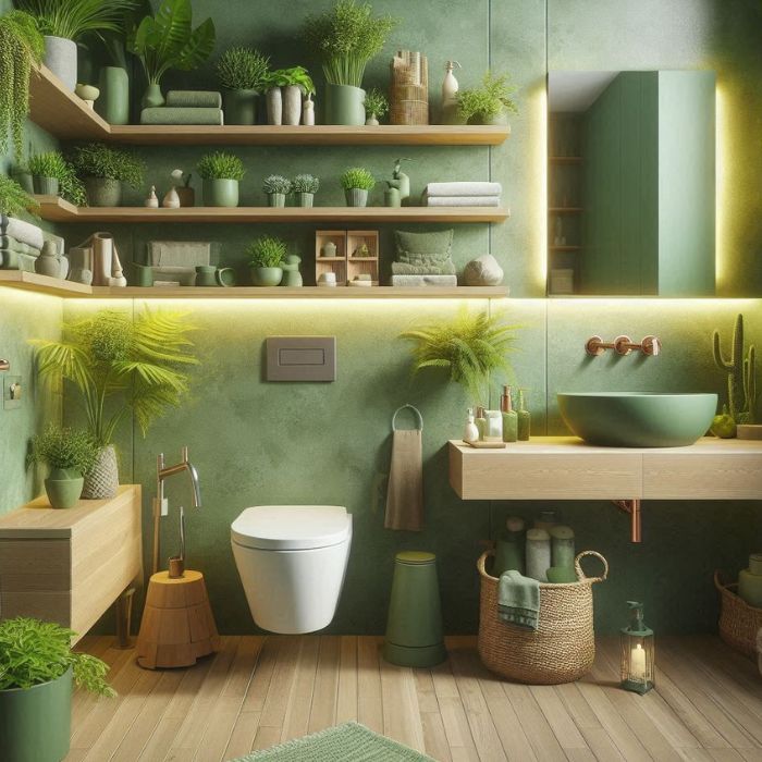 Small Bathroom Ideas Green with wall-mounted vanities