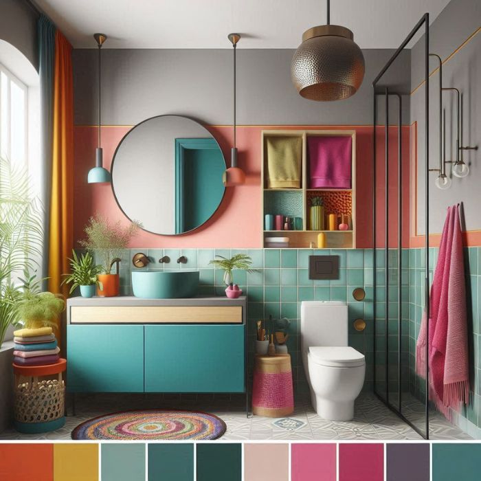 Small bathroom ideas with bold accents for a dynamic space