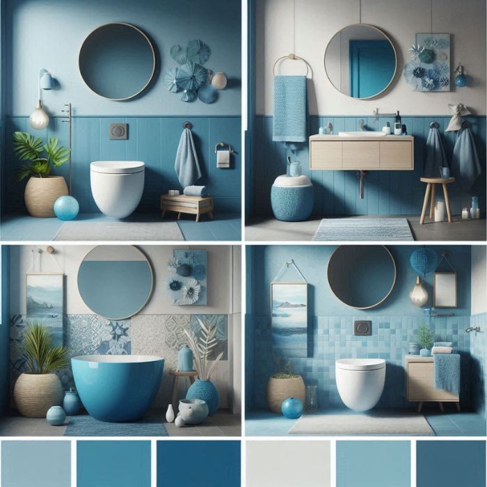 Small bathroom ideas with calming blue shades
