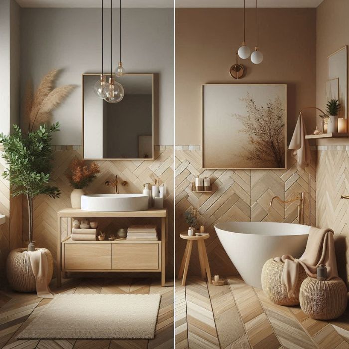 Small bathroom ideas with cozy beige tones