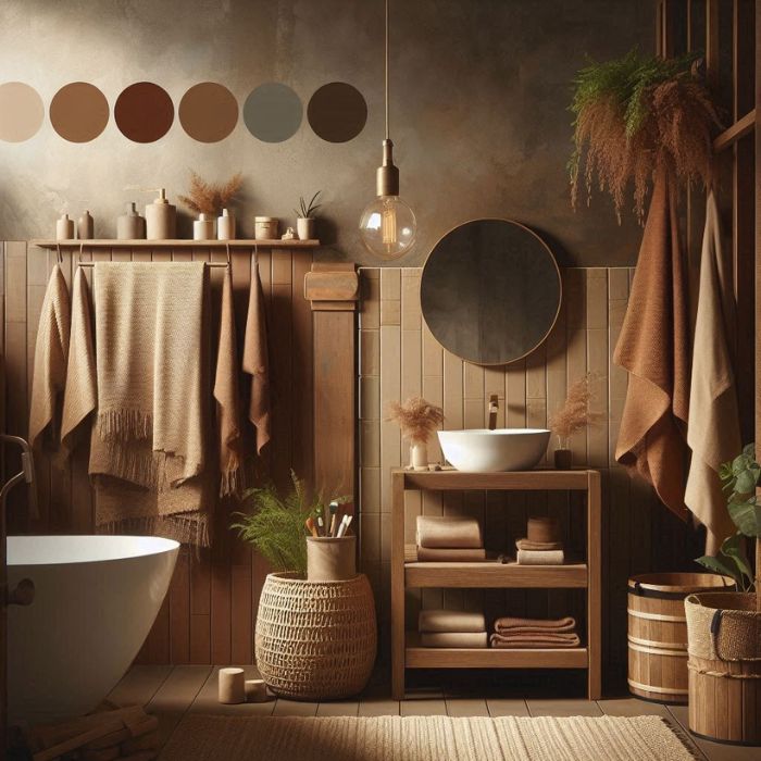 Small bathroom ideas with earthy brown shades