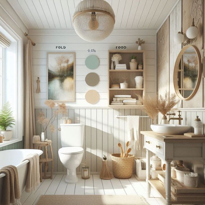 Small bathroom ideas with farmhouse-inspired colors