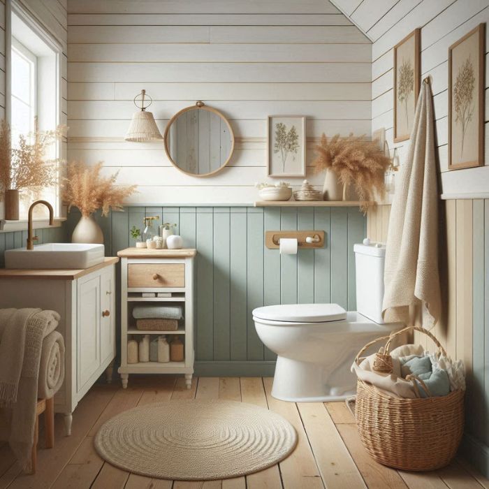 Small bathroom ideas with farmhouse-inspired colors