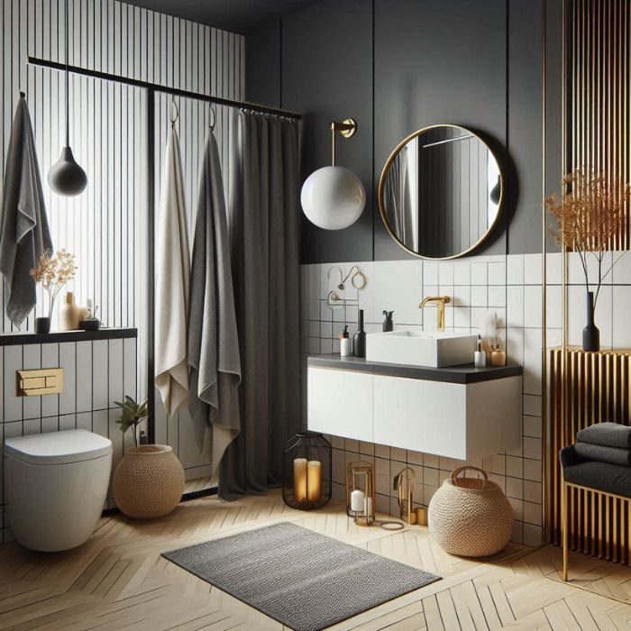 Small bathroom ideas with modern color schemes,