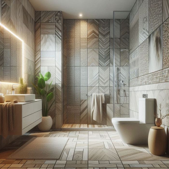 Tile tricks to enhance the perception of space in a small bathroom remodel