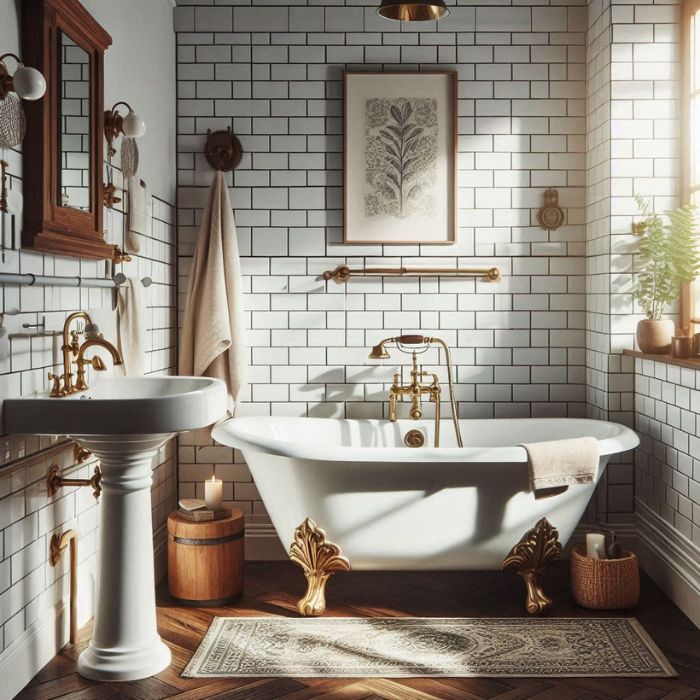 Vintage vibes in a small bathroom remodel