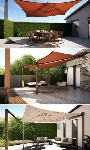 Cover Options for Shade retractable awning pergola climbing plants large patio umbrella sail shades modern look pop-up gazebo
