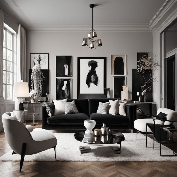 Neutral Living Room Ideas Black Accents for Contrast
