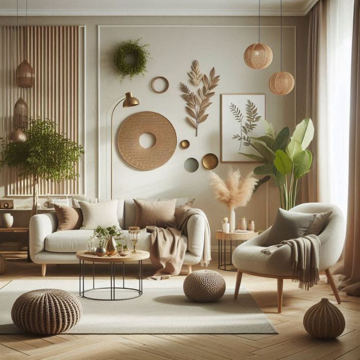 Neutral Living Room Ideas Incorporate Plants
