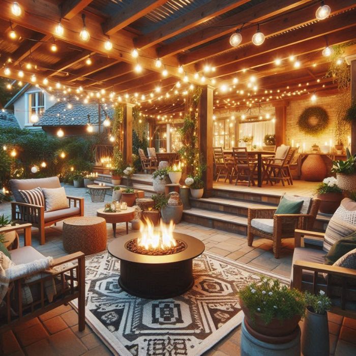 Patio Decorating Ideas with Fire Pit
