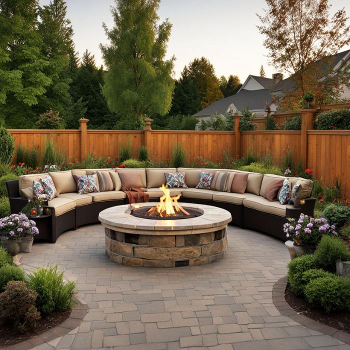 Patio Decorating Ideas with Fire Pit
