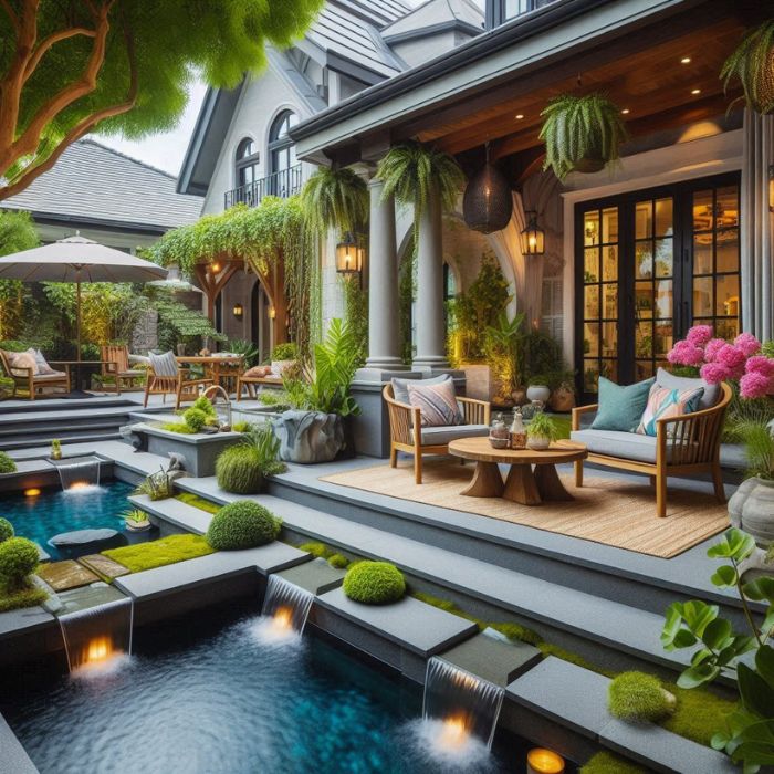 Patio Decorating Ideas with Water Features