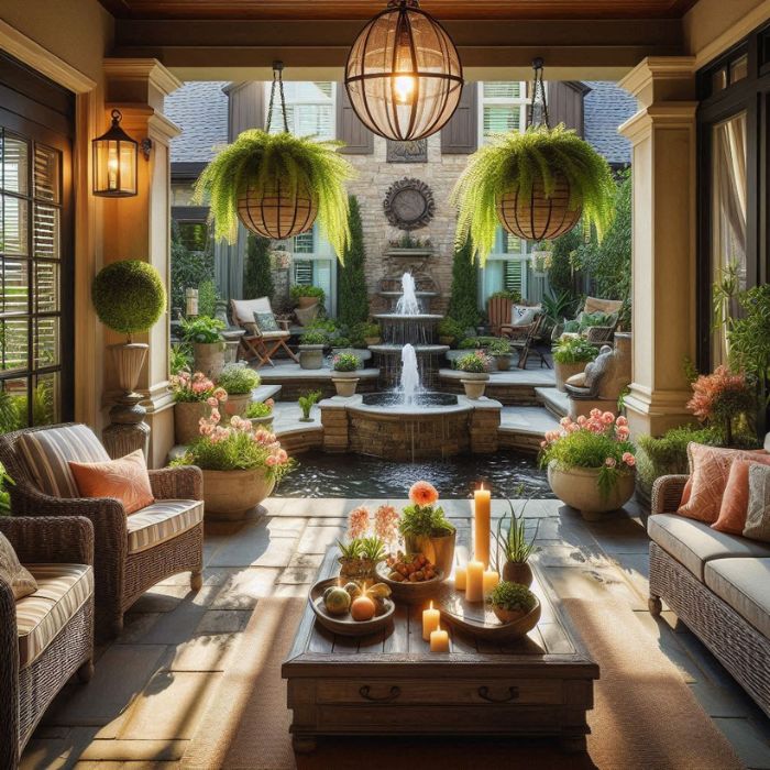 Patio Decorating Ideas with Water Features
