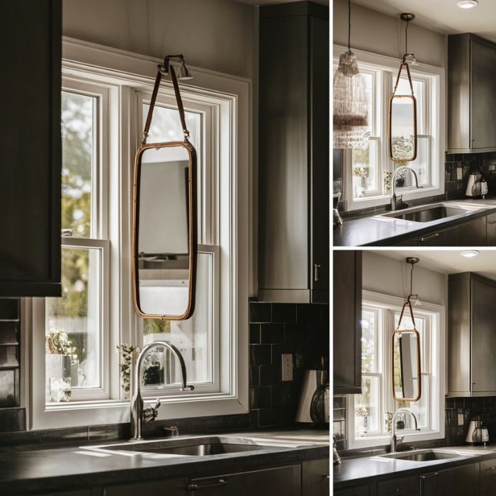 Small Kitchen Window Ideas Hang a Mirror
