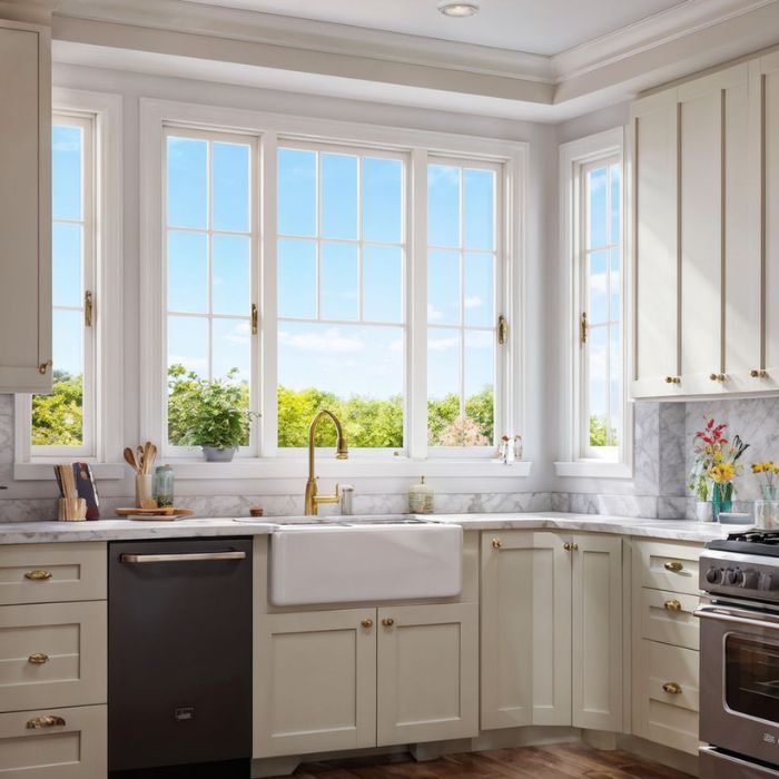 Small Kitchen Window Ideas Paint the Window Trim
