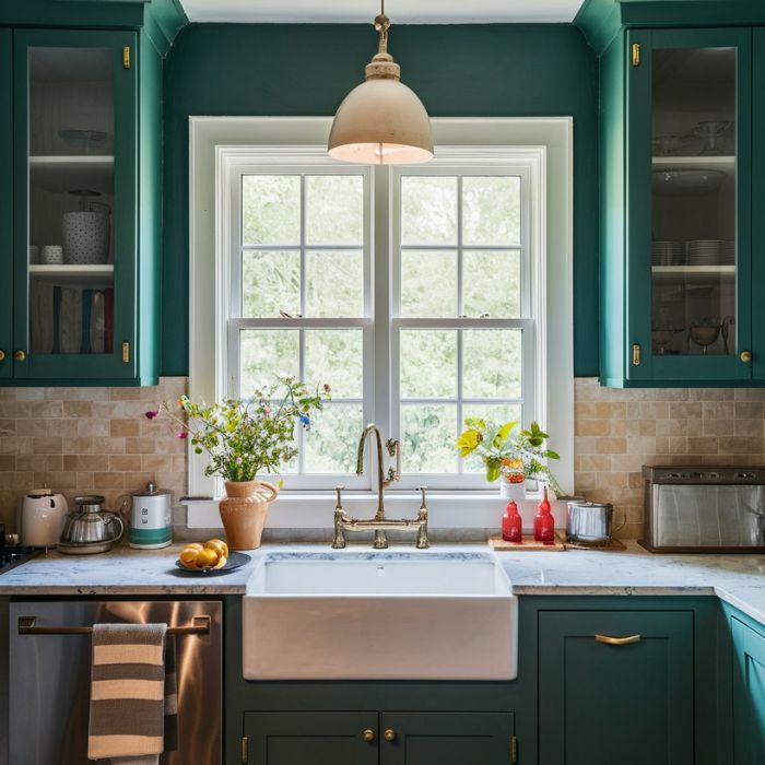 Small Kitchen Window Ideas Paint the Window Trim
