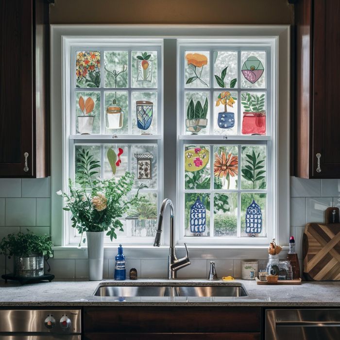 Small Kitchen Window Ideas Use a Window Cling
