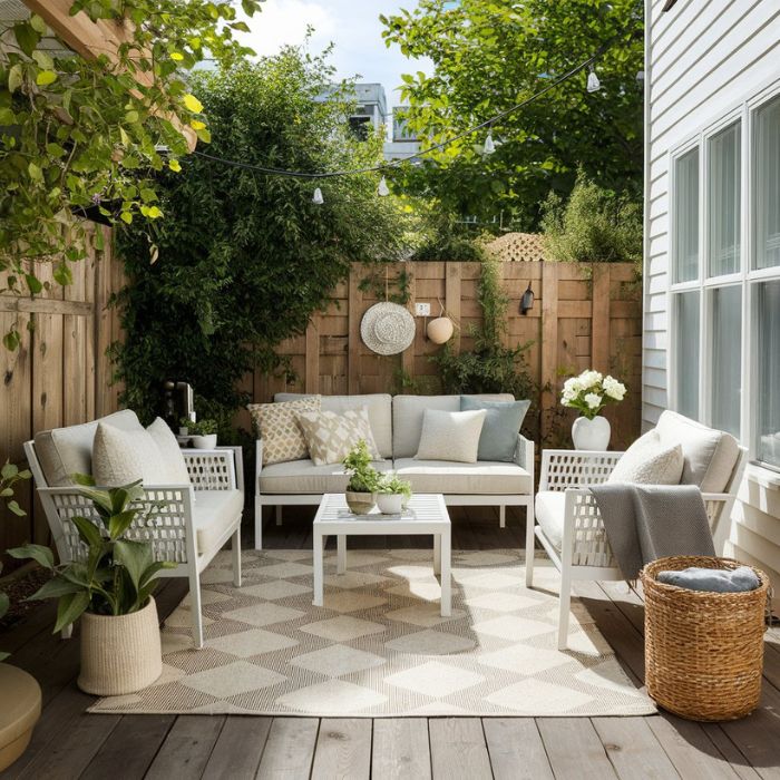 Small Patio Ideas with Light Colors
