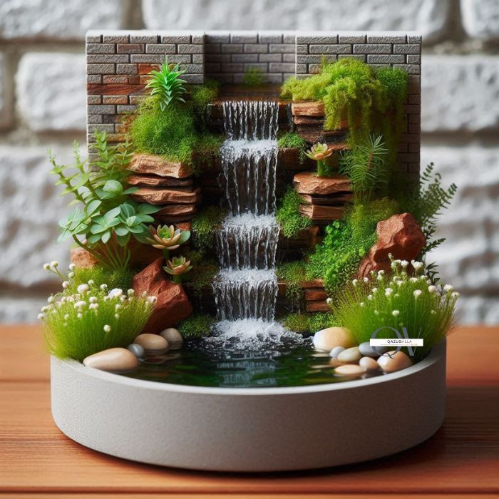 Small Water Features tabletop fountain wall-mounted waterfall compact pond kit water plants natural look water features mask noise