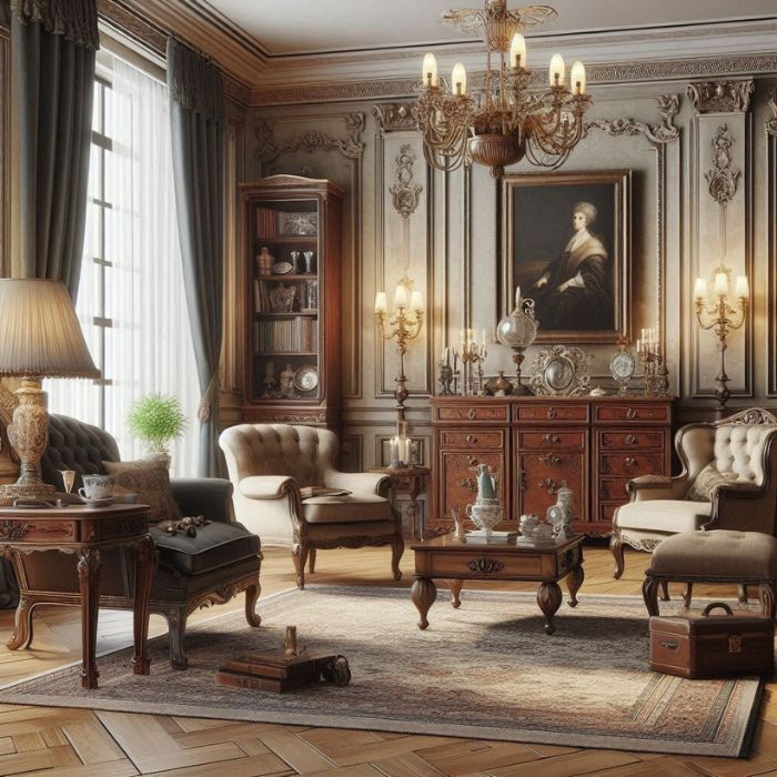 old money home decor with classic furniture