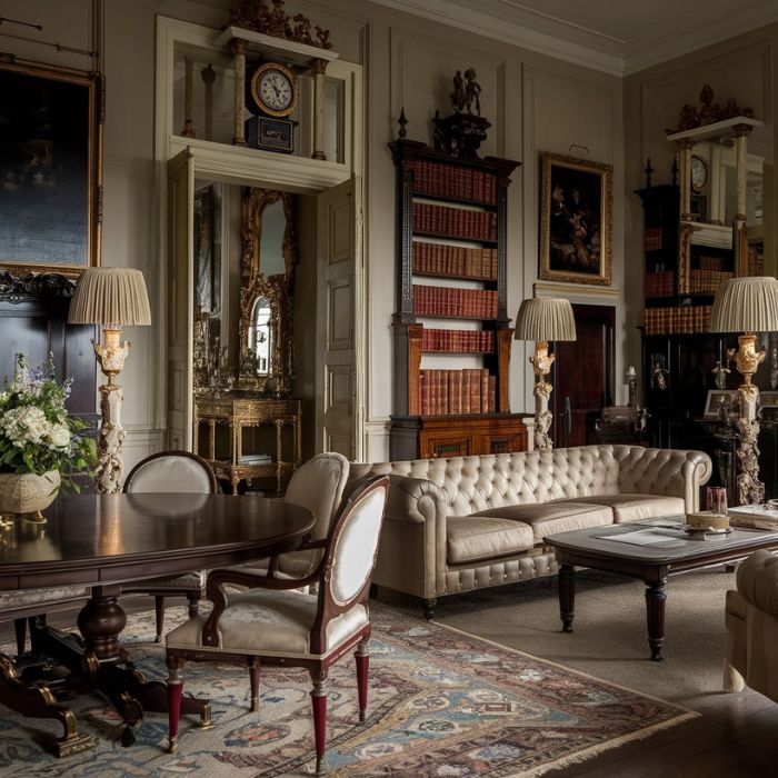 old money home decor with classic furniture