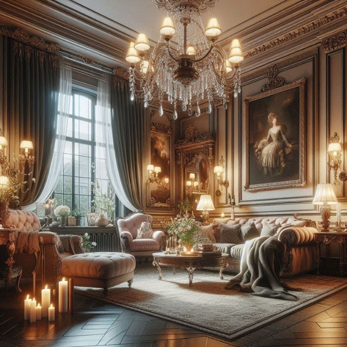 old money home decor with elegant lighting