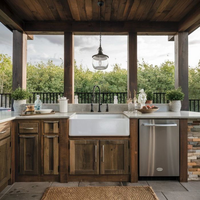 Farmhouse Outdoor Kitchen Sink