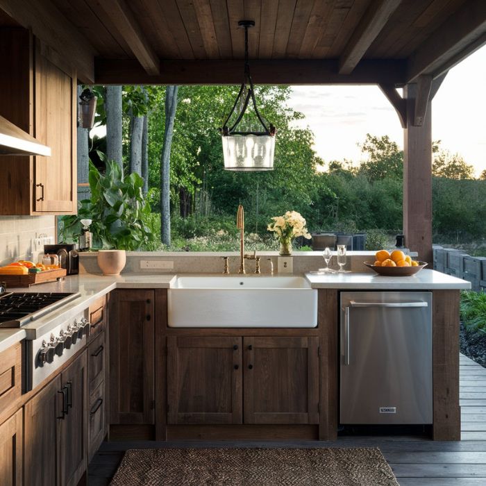 Farmhouse Outdoor Kitchen Sink