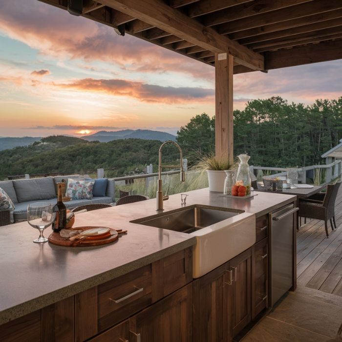 Outdoor Kitchen Sink with Countertops