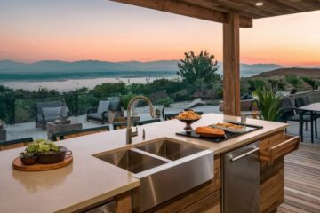 Outdoor Kitchen Sink with Countertops