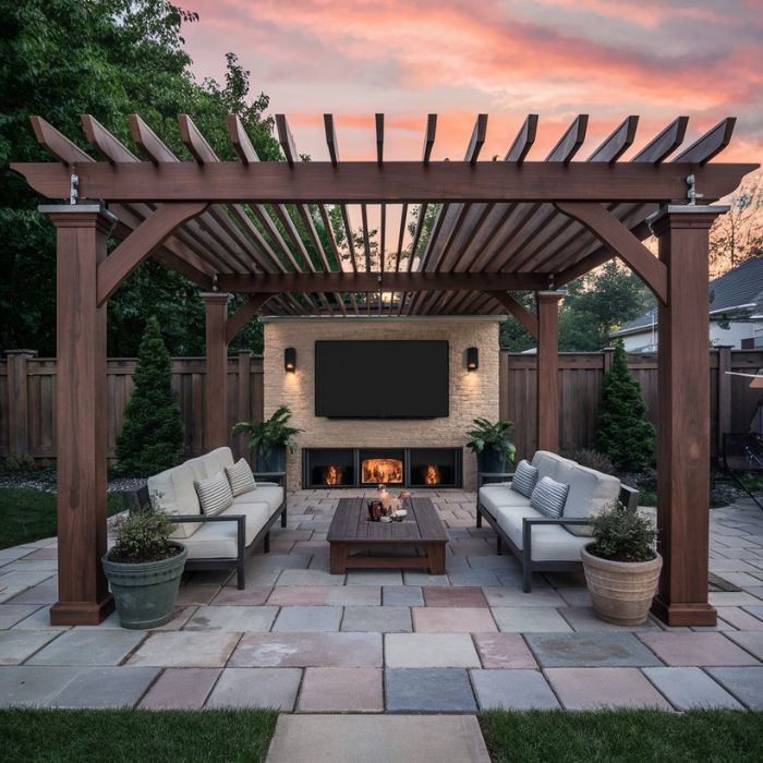 Pergola with TV: Outdoor Entertainment Hub