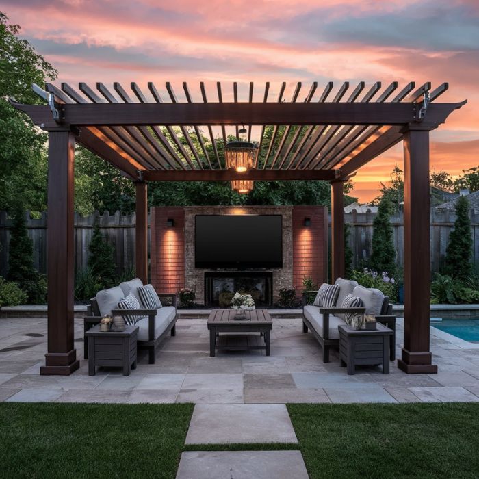 Pergola with TV: Outdoor Entertainment Hub