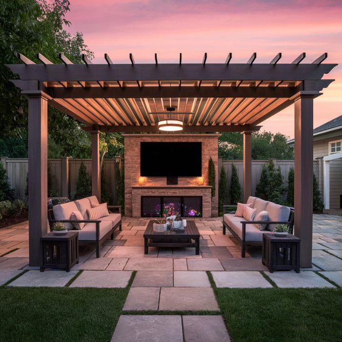 Pergola with TV: Outdoor Entertainment Hub