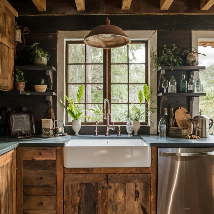 Rustic Outdoor Kitchen Sink