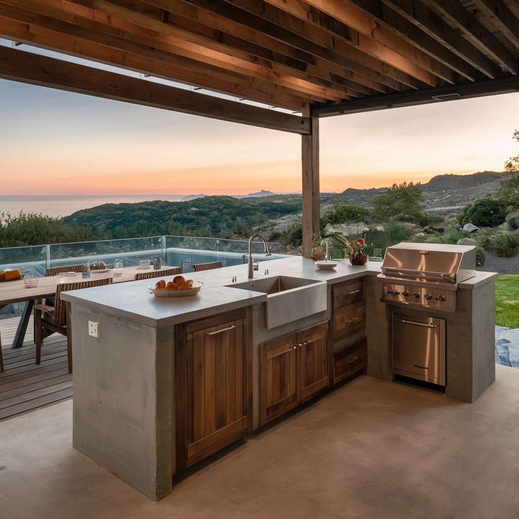 Outdoor Kitchen Sink with Countertops